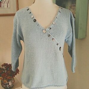 Pure Handknit Light Blue Sweater Soft Girl
